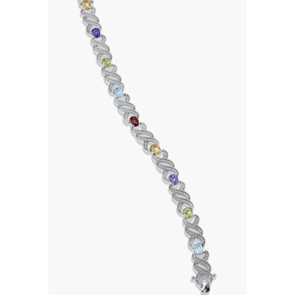 SAVVY CIE JEWELS diamond and multi gemstones bracelet - Picture 2 of 9